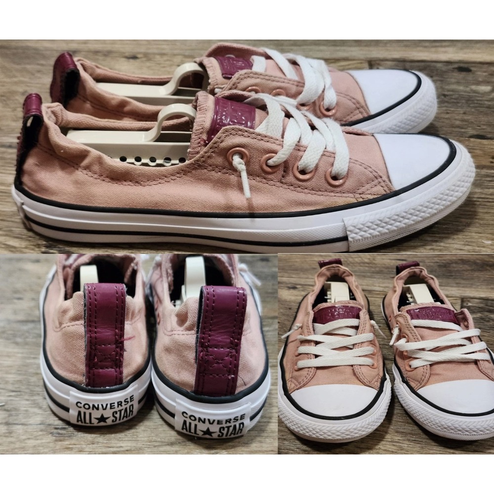 Converse Womens 6 Chuck Taylor Shoreline Slip on Shoes Pink Rose Cherry A03070F
